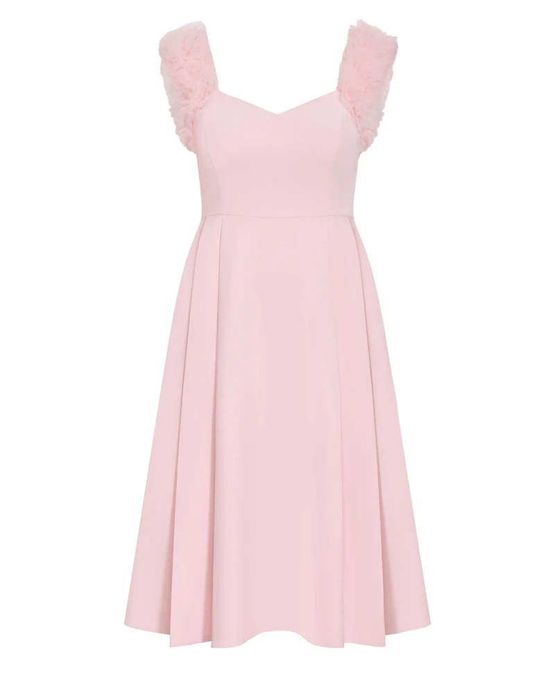 City Chic Women's Roselyn Ruffle Tulle Midi Dress