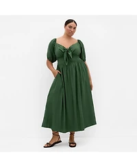 City Chic Women's Villa Roma Tie Front Dress