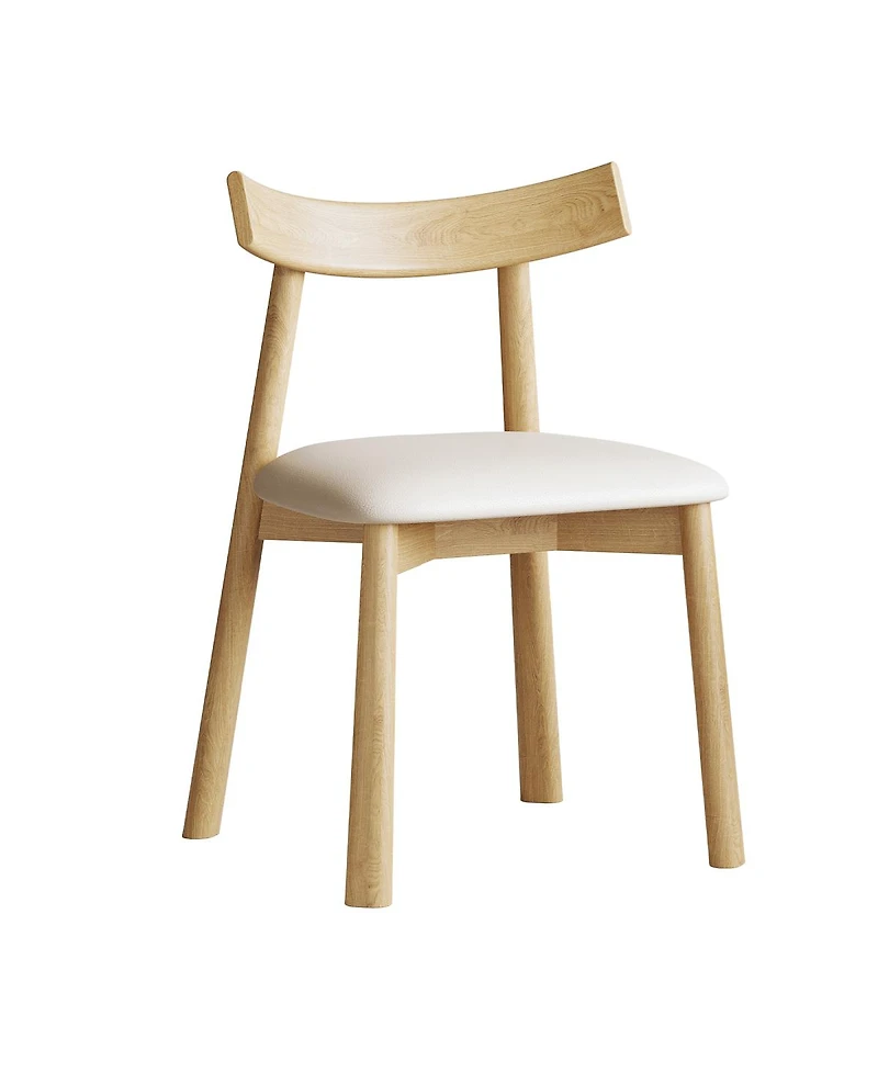 Streamdale Furniture Modern Wood Dining Chairs with Leather Cushions (Set of 2