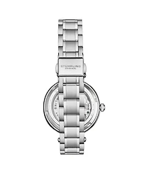 Stuhrling Women's Automatic Alloy Silver Case, Skeleton Dial,Silver Ss Link Bracelet Watch Crystal Studded Bezel