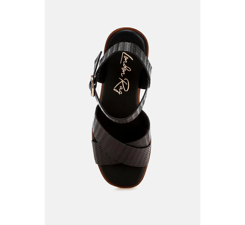London Rag Women's Elenia Platform Block Heel Sandals