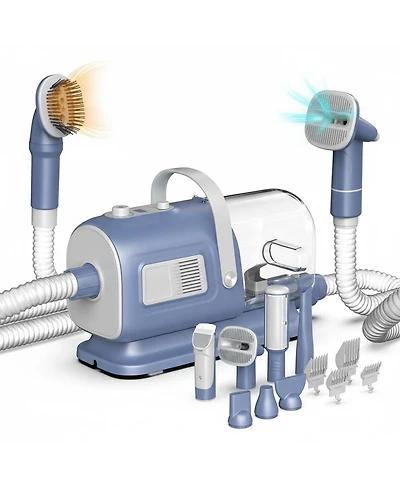 Aronkl 7-in-1 Pet Grooming Kit with Vacuum, Dryer, Clippers, Brushes for Efficient Home Use