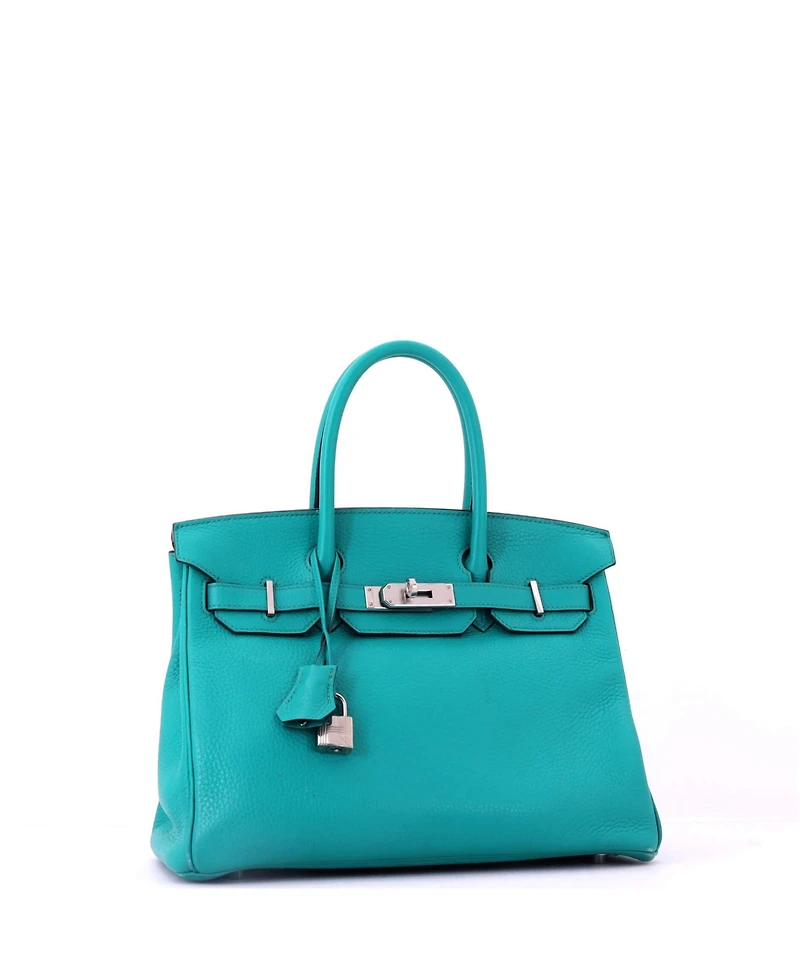 Pre-Owned HERMES Birkin 30 Handbag Clemence with Palladium Hardware