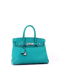 Pre-Owned HERMES Birkin 30 Handbag Clemence with Palladium Hardware