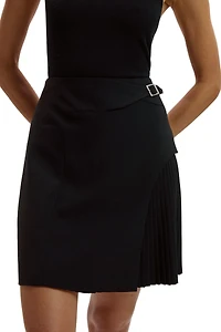 Karen Millen Women's Buckle Pleated Mini Skirt