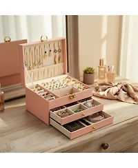 Yigii Lockable Jewelry Organizer with Drawers Customizable Storage Gifts for Women Mom