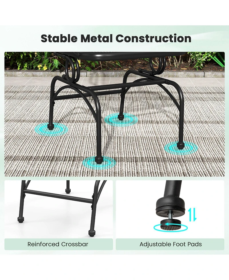 Sugift Outdoor Rocking Chair Set of 2 with Mesh Backrest and Seat for Yard