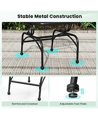 Sugift Outdoor Rocking Chair Set of 2 with Mesh Backrest and Seat for Yard