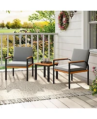 Sugift 3 Piece Patio Furniture Set Outdoor Conversation Set with Coffee Table
