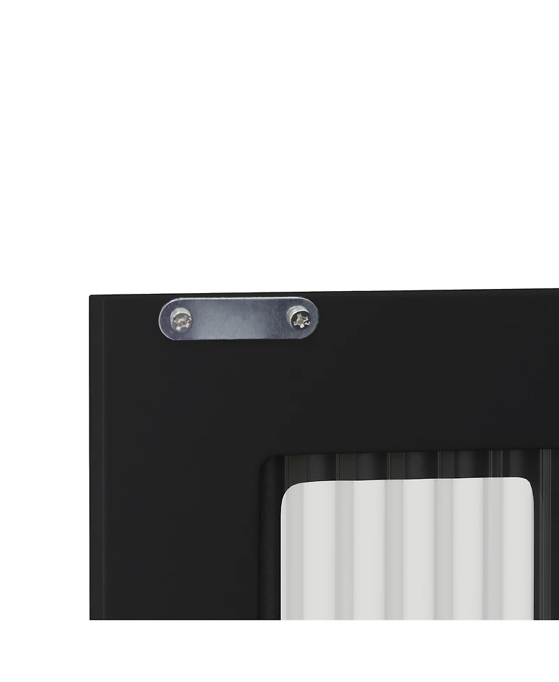 flynama Wooden Bathroom Wall Cabinet with Glass Door and Towel Bar, Modern Minimalist Wall Mounted Storage Cabinet for Bathroom and Living Room