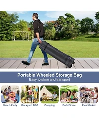 Gouun 10 x 10 ft Pop-Up Canopy Tent with 4 Sidewalls, Mesh Netting and Wheeled Bag