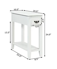 Sugift Two Tier Narrow End Table Bedside Sofa Side Table