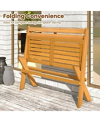 Sugift Two Person Acacia Wood Patio Garden Bench with High Capacity