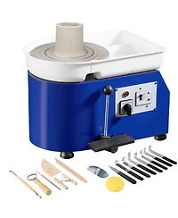 Yobtop Pottery Wheel Clay Forming Machine, 0-300RPM Speed, Handle and Pedal Control, Abs Detachable Basin, Diy Kit for Adults and Beginners