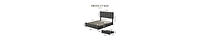 Homfan Bed Frame with Adjustable Headboard - Multiple Storage Drawers - Wooden Slats - No Box Spring Needed - Modern Bedroom Furniture