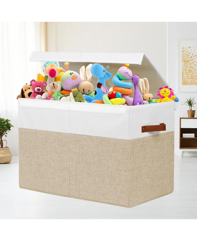 Gnuadz Storage Box With Lid Sturdy Toys Chest Organizer Dividers Closet Bedroom Playroom