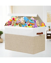 Gnuadz Storage Box With Lid Sturdy Toys Chest Organizer Dividers Closet Bedroom Playroom
