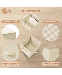 Gnuadz 4 Pack Cubes Collapsible Bins Fabric Foldable Organization Closet Shelves Offices Toys