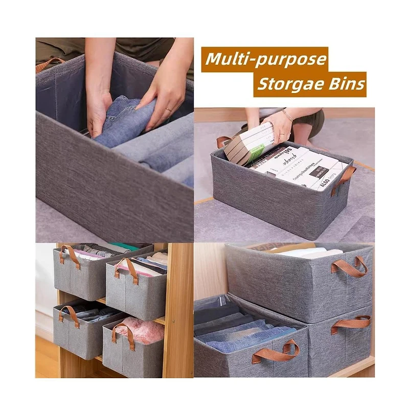 Gnuadz 3 Piece Storage Bins Closet Organizer Foldable Boxes Gift Basket