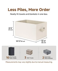 Gnuadz 3 Piece Fabric Closet Organizer Storage Bin Foldable Shelf Basket