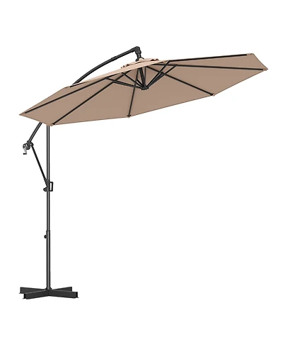 Gouun 10 ft Offset Cantilever Patio Umbrella with Infinite Tilt and 360 Rotation