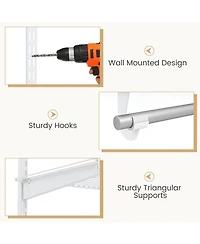 Gouun Wall-Mounted Closet Organizer System with 7 Shelves and 5 Hanging Rods