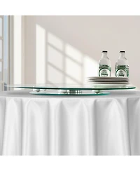 Sugift 20 in Tempered Glass Lazy Susan With 360 Rotation for Dining and Events
