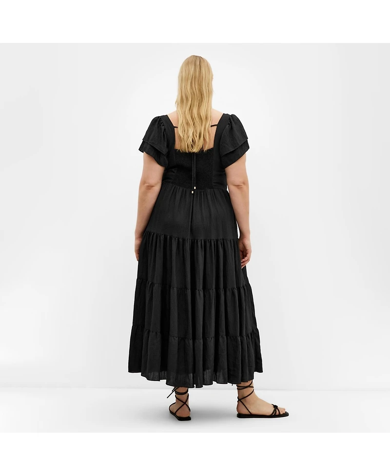 City Chic Women's Leo Tier Maxi Dress