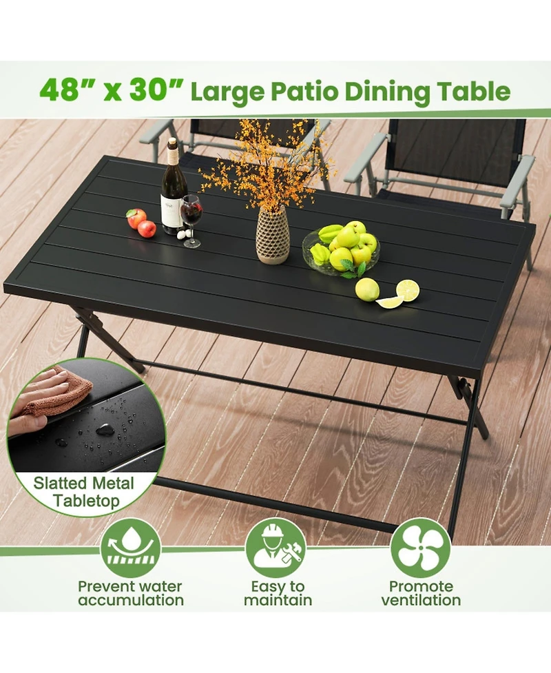 Sugift 5-Piece Foldable Outdoor Dining Set for Backyard Patio Deck