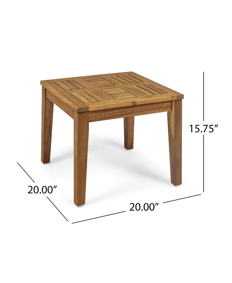 Mondawe Outdoor Wood Side Table, 20"x20"x15.75"