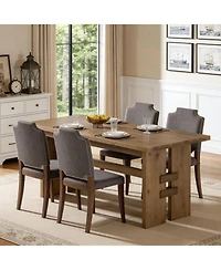 Tribesigns Solid Wood Dining Table for 4-6, 63'' Kitchen Table with Large Tabletop and Heavy Duty Legs, Rectangular Farmhouse Dinner Tables