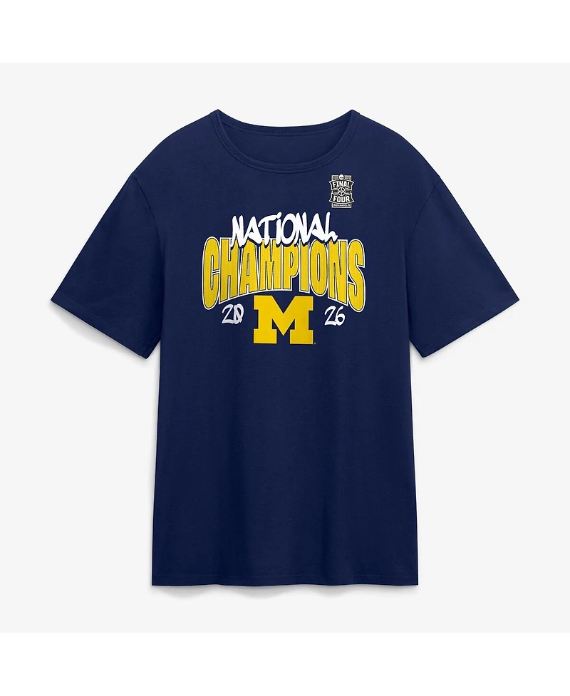 Fanatics Men's Navy Michigan Wolverines 2026 Ncaa Basketball National Champions Schedule T-Shirt