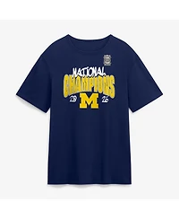 Fanatics Men's Navy Michigan Wolverines 2026 Ncaa Basketball National Champions Schedule T-Shirt