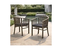 sumyeg Outdoor Wooden Dining Chairs With Cushions(Set of 2)