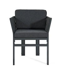 Rainsken 2-Piece All-Weather Patio Dining Chairs, Sturdy Aluminum Frame and Comfort Cushion, for Garden and Deck