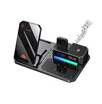 Artudatech 6-in-1 Wireless Charging Station with Bluetooth Speaker and Night Light – 15W Fast Charging