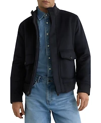 Reiss Men's Wool-Blend Funnel-Neck Bomber Jacket