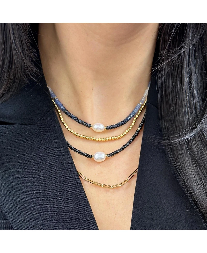 The Lovery Spinel Bead Pearl Necklace 14K Gold