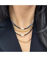 The Lovery Spinel Bead Pearl Necklace 14K Gold