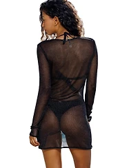 Beach Bunny Swimwear Women's Elodie Long Sleeve Cover-Up Mini Dress