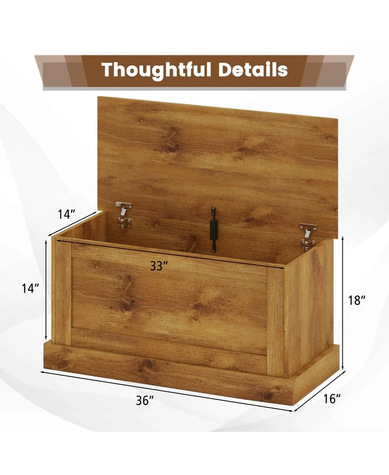 Gouun Large Storage Chest with Safety Metal Hinge and 44 lbs Capacity