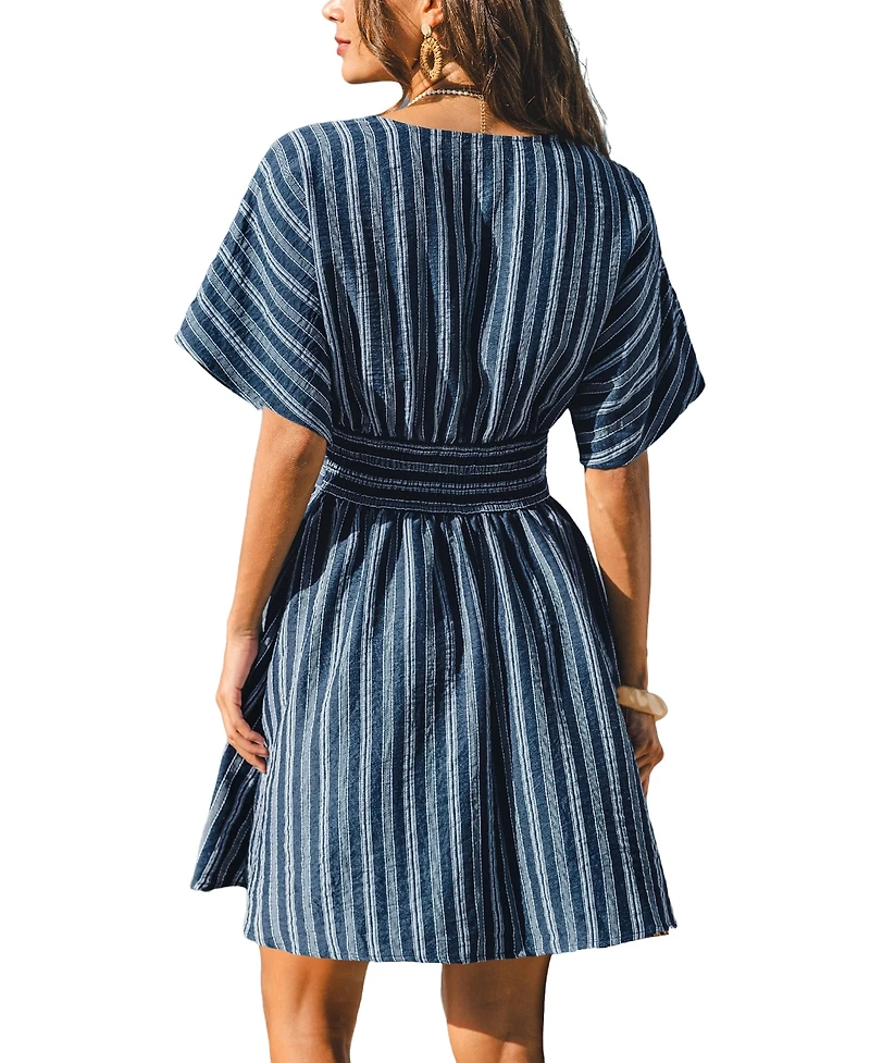 Cupshe Women's Here for It Striped Mini Beach Dress