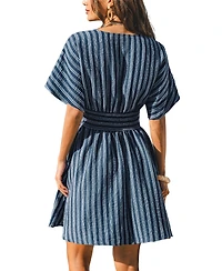 Cupshe Women's Here for It Striped Mini Beach Dress
