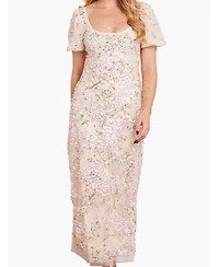 Needle & Thread Women's Dream Garland Puff Sleeve Ankle Gown