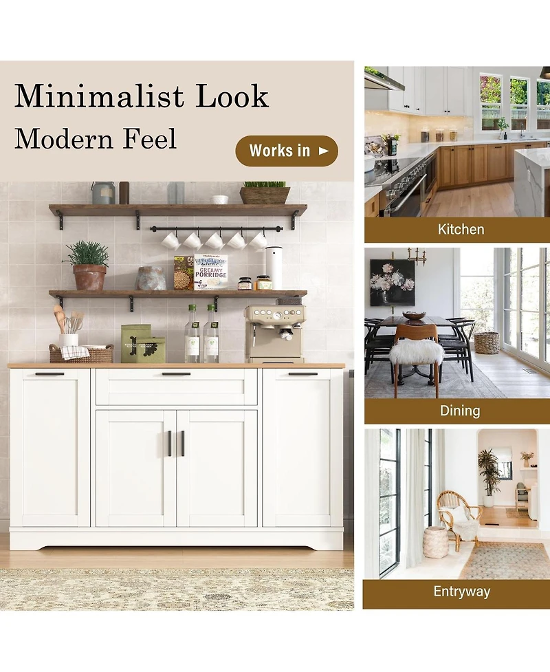 Streamdale Furniture Storage Sideboard/Extendable Dining Table