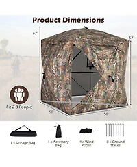 Gouun 270-Degree See-Through Pop Up Hunting Blind Tent with Silent Magnetic Door and Carry Bag