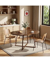 Tribesigns 59-Inch Oval Dining Table, Kitchen Table with Metal Cross Base, Modern Dining Table Seats 4-6