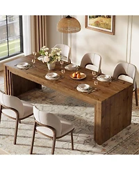 Tribesigns Solid Wood Dining Table for 6-10, 79" Extra Rectangular Kitchen Table, Farmhouse Dinner Table