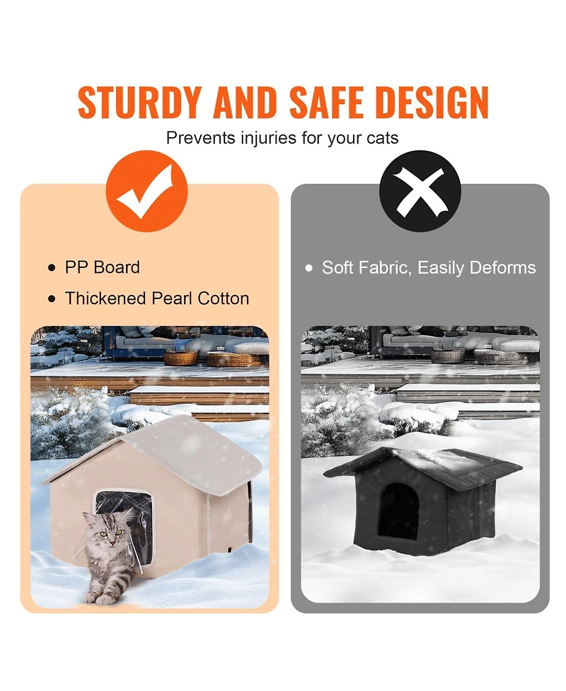 Cozito Cat House Outdoor Elevated Heated Shelter with Timer Pad