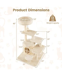 Cozito Cat Tower 40 inch Multi-Level with Condo and Jingle Ball